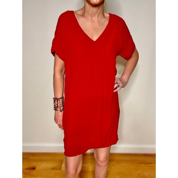 XS Red Madewell Mini Shirtdress- Casual and relaxed - Picture 1 of 6
